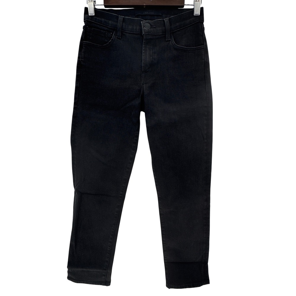 J Brand Adele Jeans Women 26 Black High‎ Rise Straight Leg Vesper Noir
